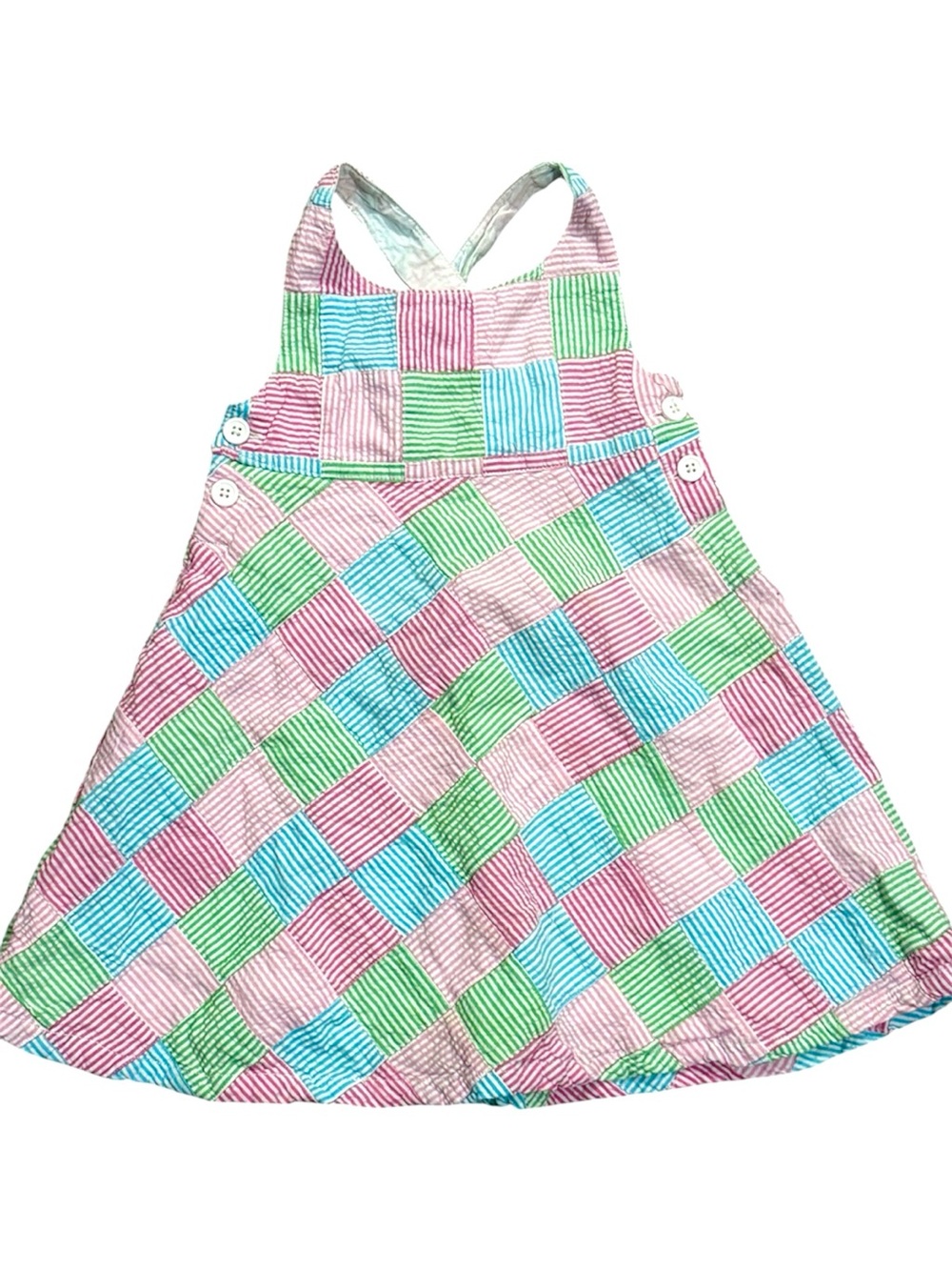 Gymboree Checkered Sundress in Pink, Green & Blue